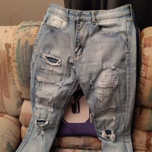 Distressed Light Blue Women's Jeans